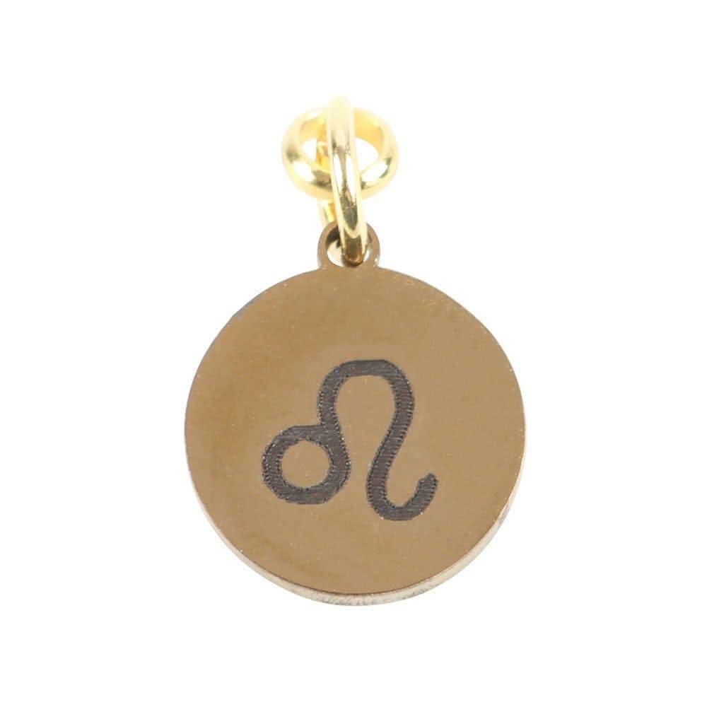 Leo Gold Tone Zodiac Sign Charm - Crystal Nest