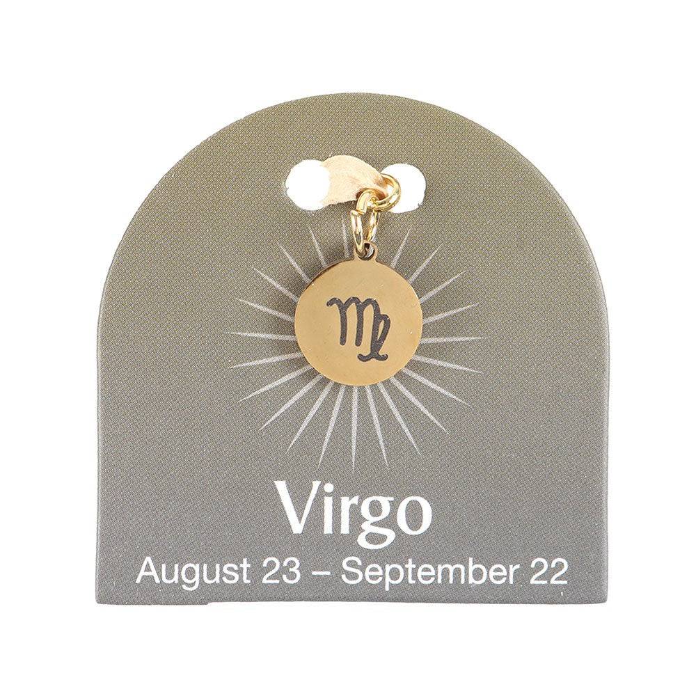 Virgo Gold Tone Zodiac Sign Charm - Crystal Nest
