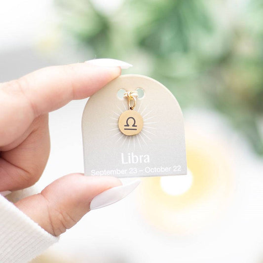 Libra Gold Zodiac Sign Charm - Crystal Nest