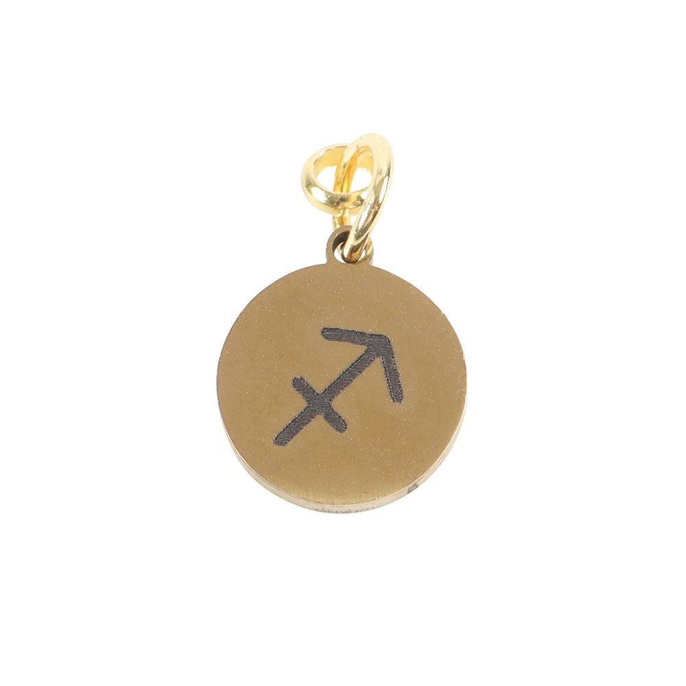 Sagittarius Gold Tone Zodiac Sign Charm - Crystal Nest