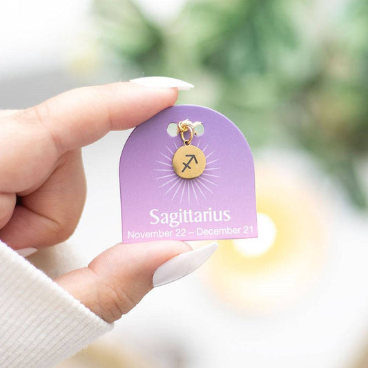 Sagittarius Gold Tone Zodiac Sign Charm - Crystal Nest