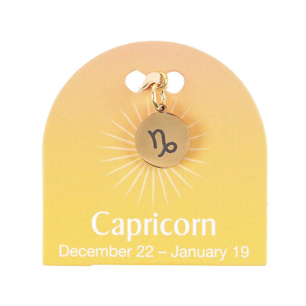 Capricorn Gold Tone Zodiac Sign Charm - Crystal Nest