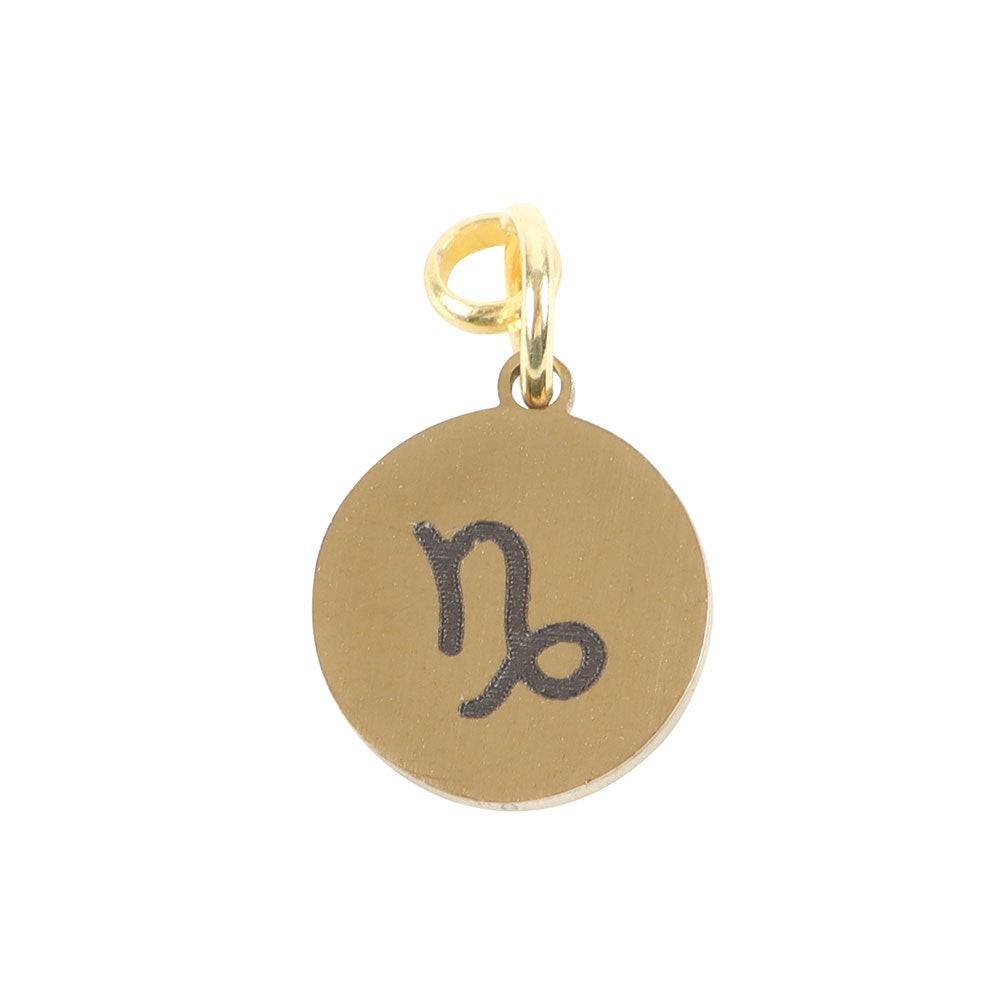 Capricorn Gold Tone Zodiac Sign Charm - Crystal Nest