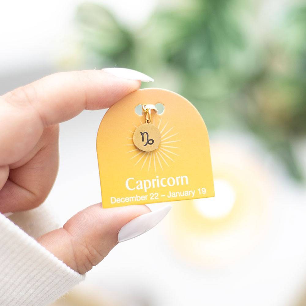 Capricorn Gold Tone Zodiac Sign Charm - Crystal Nest