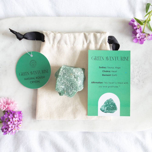 Green Aventurine Rough Healing Crystal - Calm and Confidence - Crystal Nest