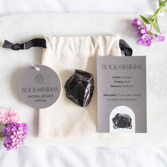 Black Obsidian Rough Healing Crystal - Protection and Grounding - Crystal Nest