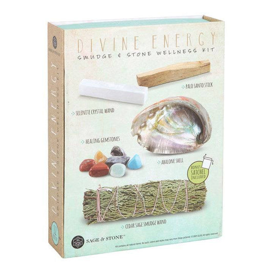 Divine Energy Smudge and Stone Wellness Kit - Crystal Nest