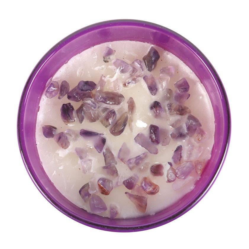 Aquarius Zodiac Amethyst Crystal Candle - January 20th to February 18th - Crystal Nest