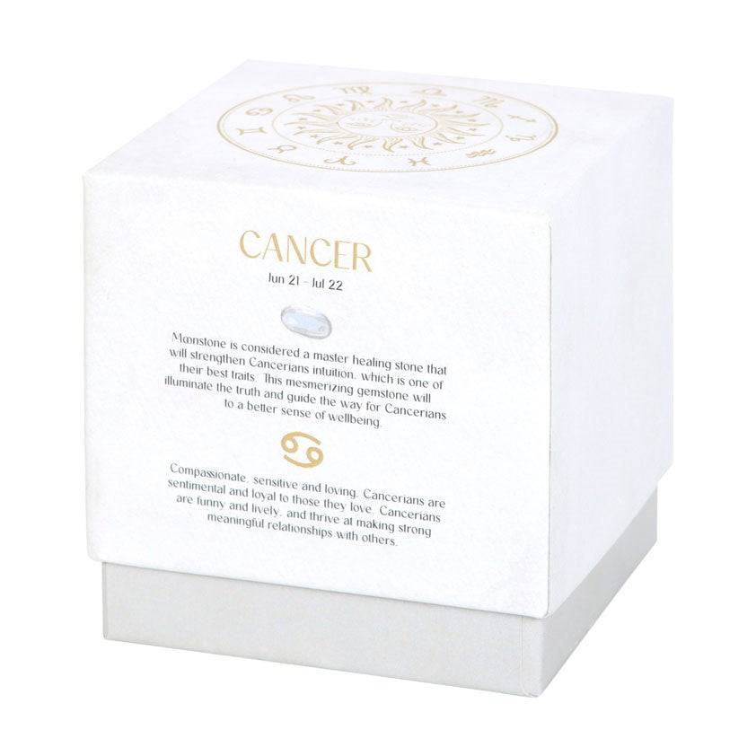 Cancer Zodiac Moonstone Crystal Candle - June 21 to July 22 - Crystal Nest