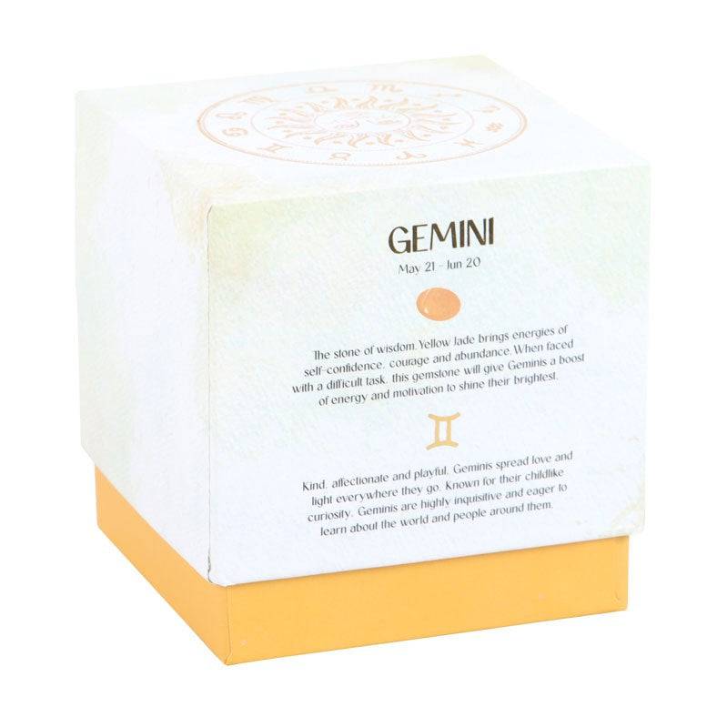 Gemini Zodiac Yellow Jade Crystal Candle - May 21 to June 20 - Crystal Nest
