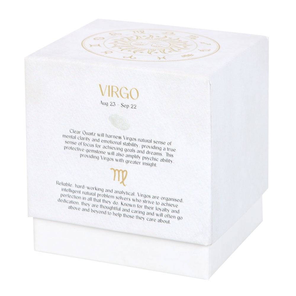 Virgo Zodiac Clear Quartz Crystal Candle - August 23 to September 22 - Crystal Nest