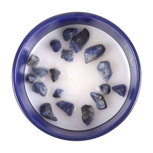 Taurus Zodiac Lapis Lazuli Crystal Candle - April 20 to May 20 - Crystal Nest