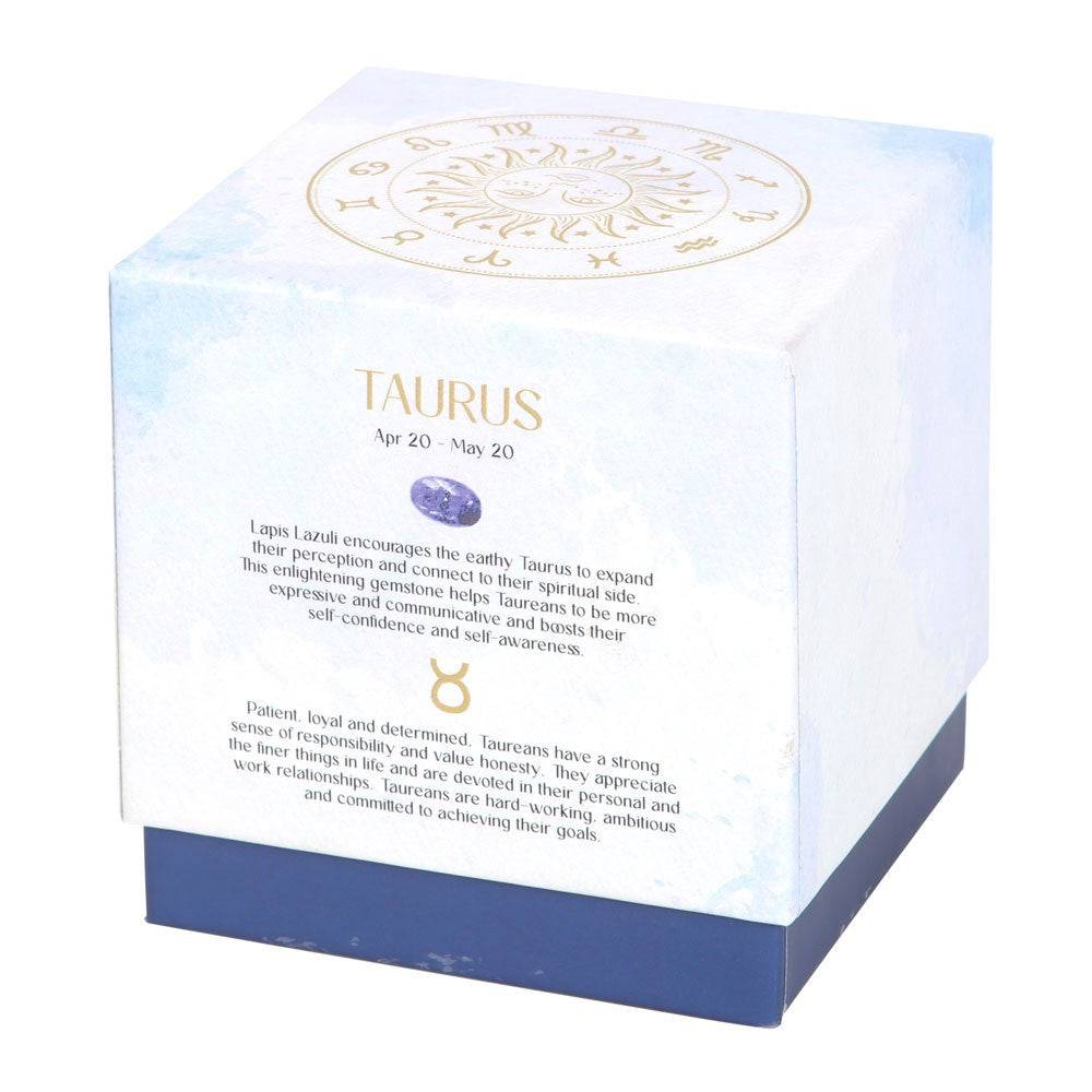 Taurus Zodiac Lapis Lazuli Crystal Candle - April 20 to May 20 - Crystal Nest