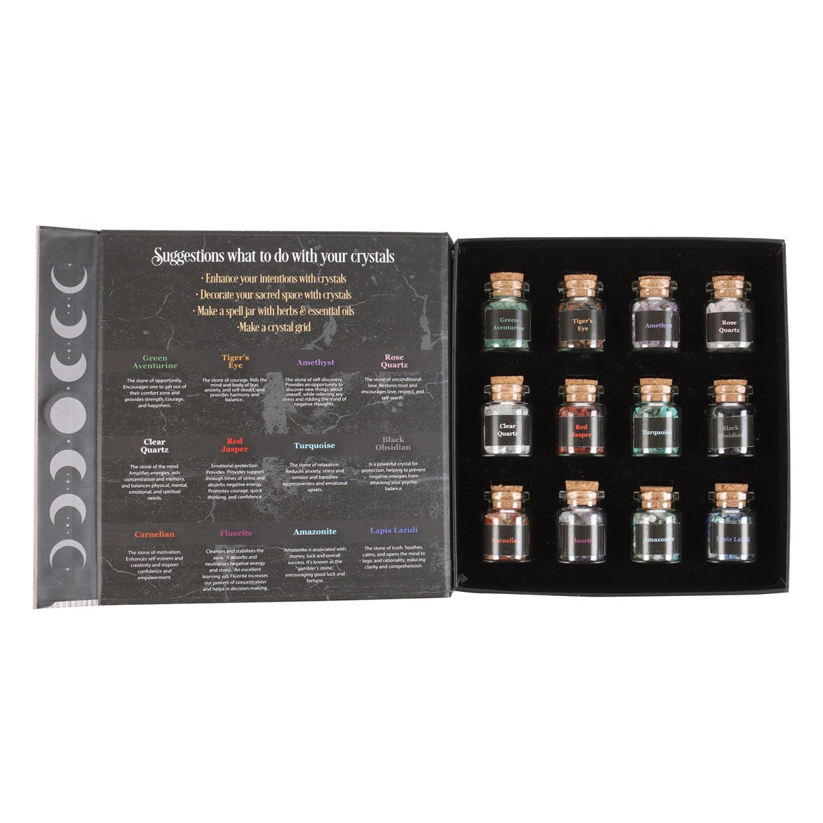 Crystals for Spells - 12 Crystal Chip Bottle Gift Set - Crystal Nest