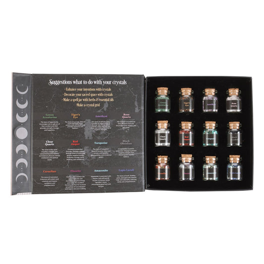 Crystals for Spells - 12 Crystal Chip Bottle Gift Set - Crystal Nest