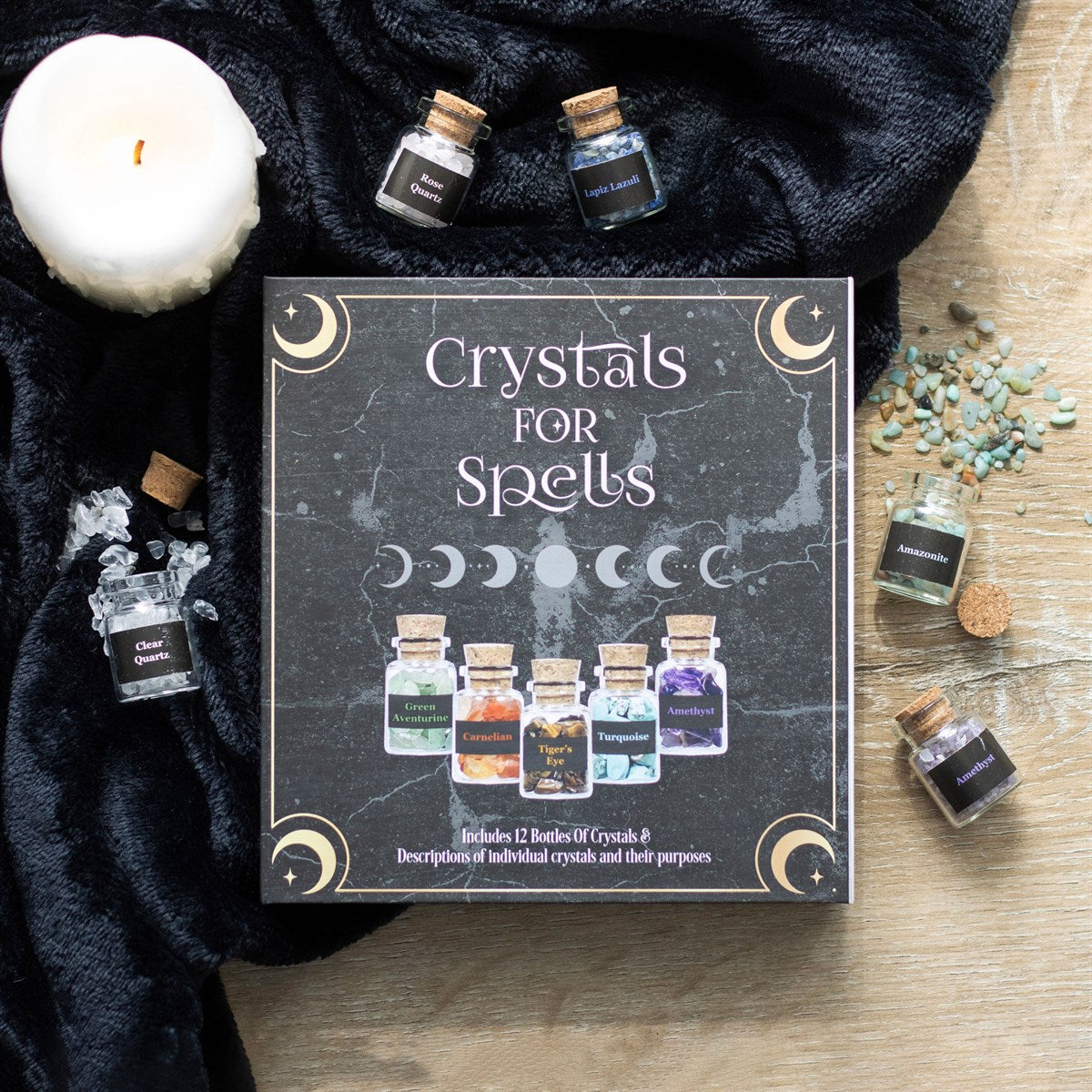 Crystals for Spells - 12 Crystal Chip Bottle Gift Set - Crystal Nest
