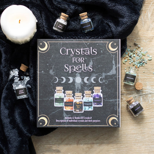 Crystals for Spells - 12 Crystal Chip Bottle Gift Set - Crystal Nest