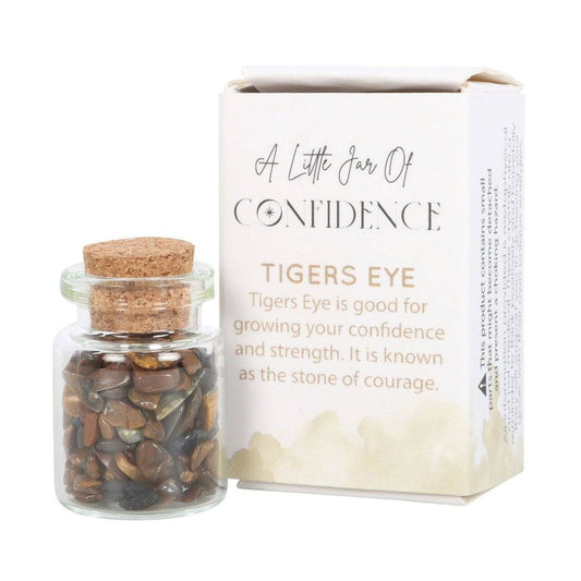 A Little Jar of Confidence - Tiger's Eye Crystal Chips - Crystal Nest