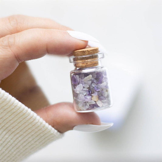 A Little Jar of Calm - Amethyst Crystal Chips - Crystal Nest