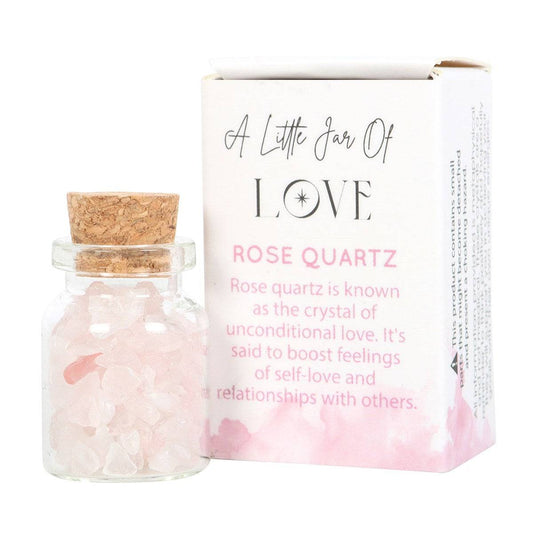 A Little Jar of Love - Rose Quartz Crystal Chips - Crystal Nest