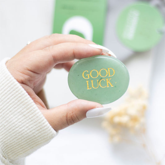 Good Luck Green Aventurine Palm Stone | Healing Crystal Worry Stone - Crystal Nest
