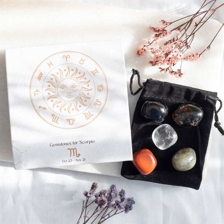 Scorpio Zodiac Crystal Tumblestone Set - Crystal Nest