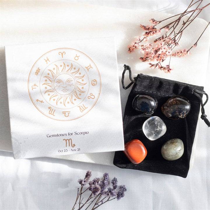 Scorpio Zodiac Crystal Tumblestone Set - Crystal Nest