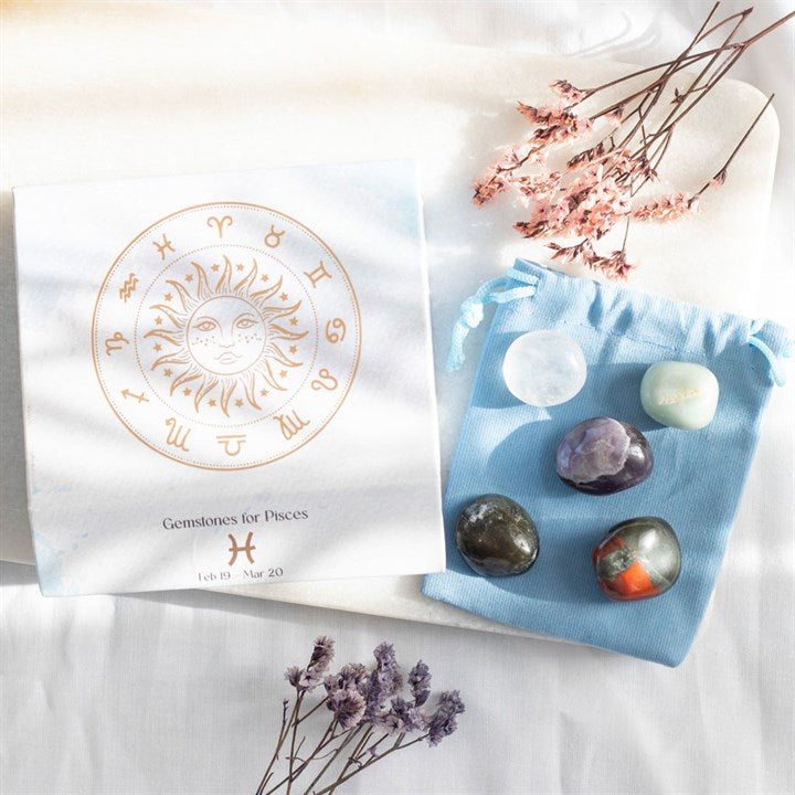 Pisces Zodiac Crystal Tumblestone Set - Crystal Nest