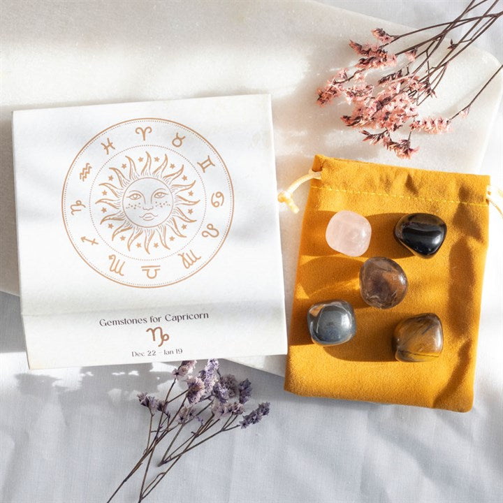 Capricorn Zodia Crystal Tumblestone Set - Crystal Nest