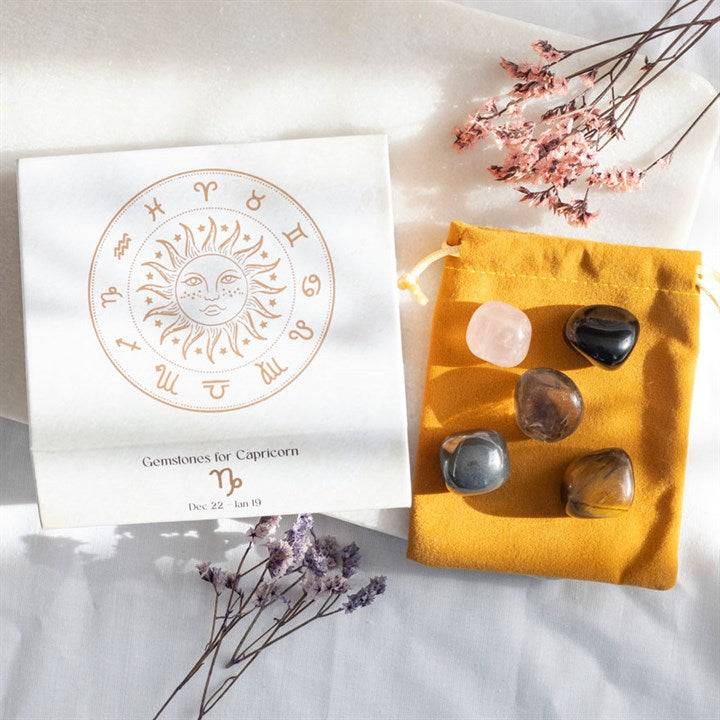 Capricorn Zodia Crystal Tumblestone Set - Crystal Nest