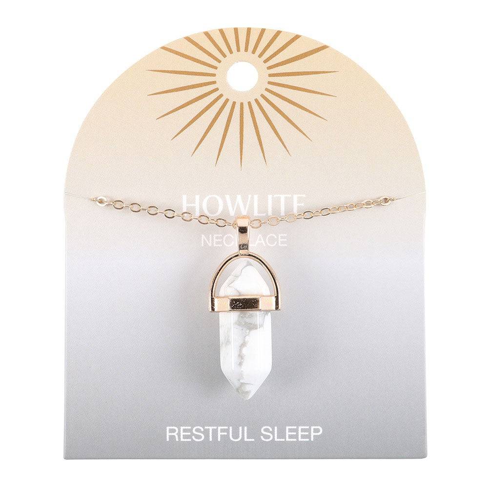 Howlite Crystal Pendant Necklace - Embrace Tranquility - Crystal Nest