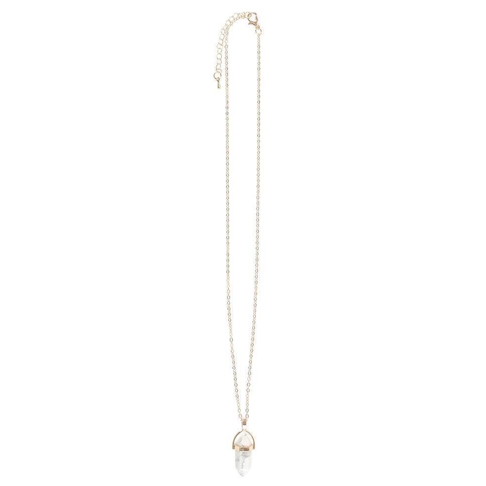 Howlite Crystal Pendant Necklace - Embrace Tranquility - Crystal Nest