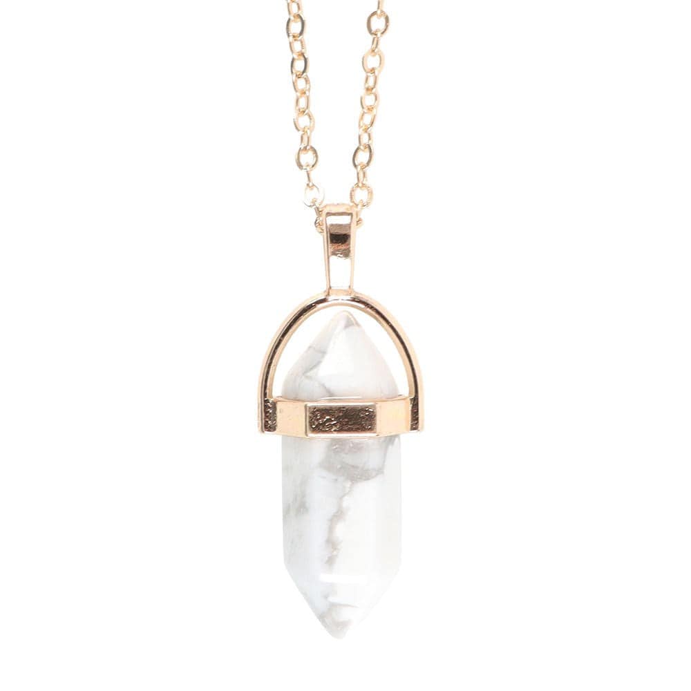 Howlite Crystal Pendant Necklace - Embrace Tranquility - Crystal Nest