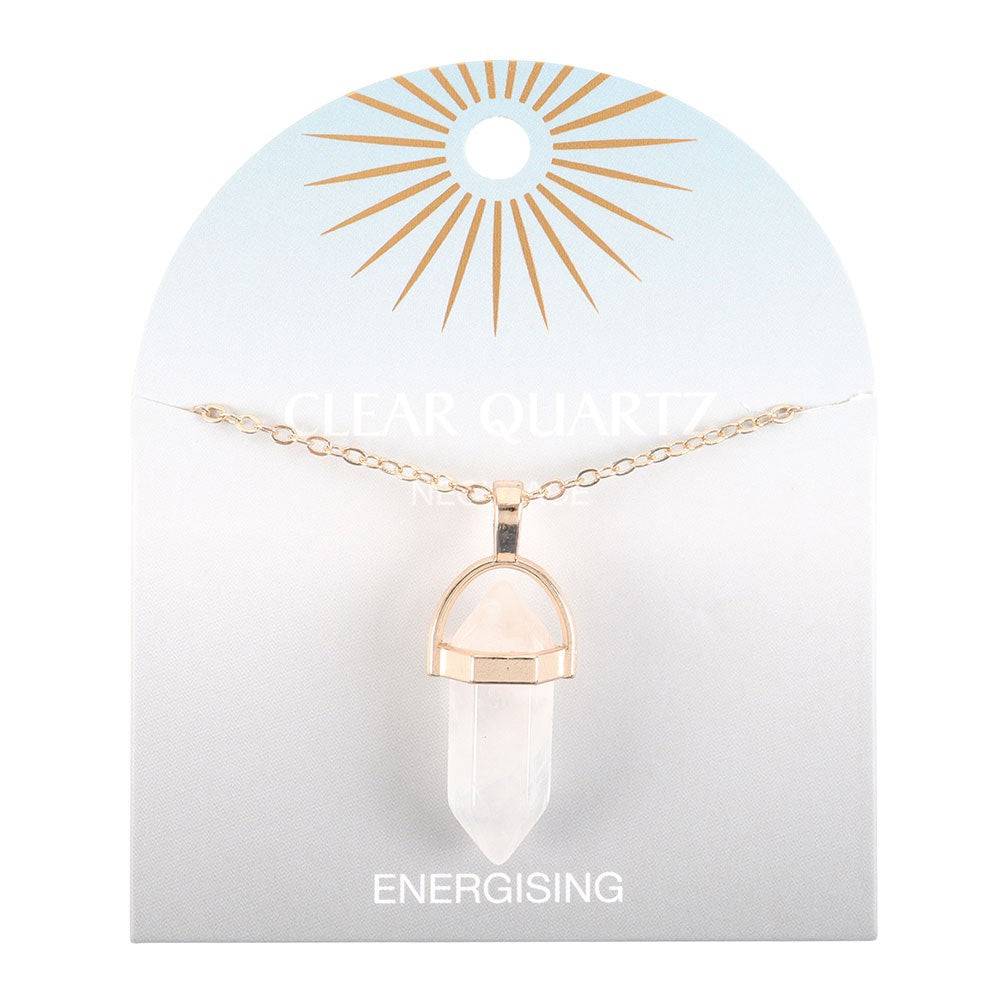 Clear Quartz Crystal Point Pendant Necklace – Amplify Clarity and Energy - Crystal Nest