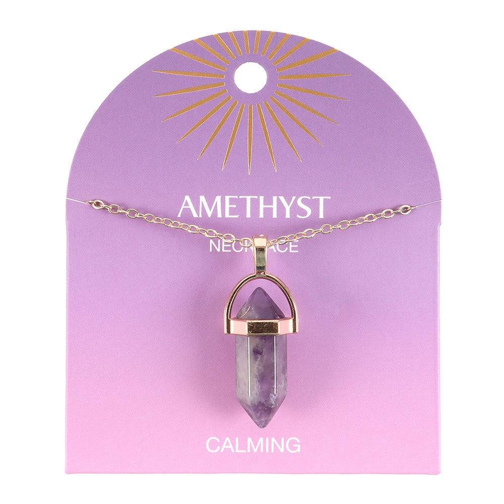 Amethyst Crystal Point Pendant Necklace – Carry Calmness with You - Crystal Nest