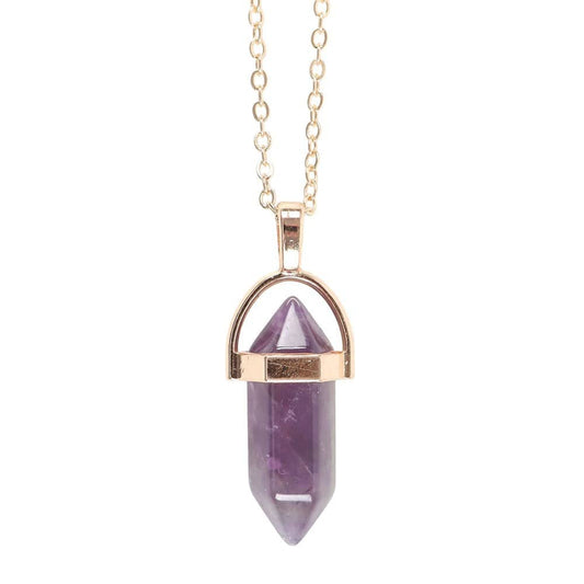 Amethyst Crystal Point Pendant Necklace – Carry Calmness with You - Crystal Nest