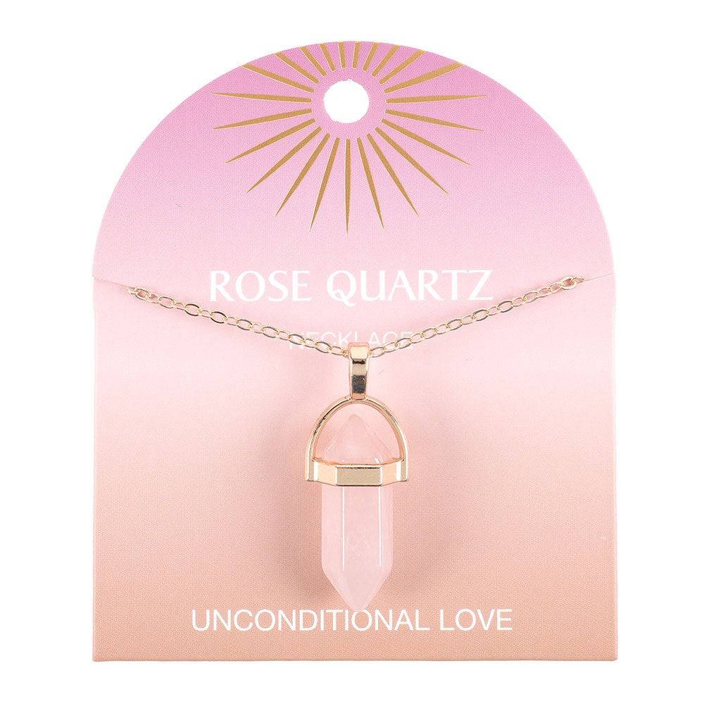 Rose Quartz Crystal Point Pendant Necklace – Ignite Unconditional Love - Crystal Nest