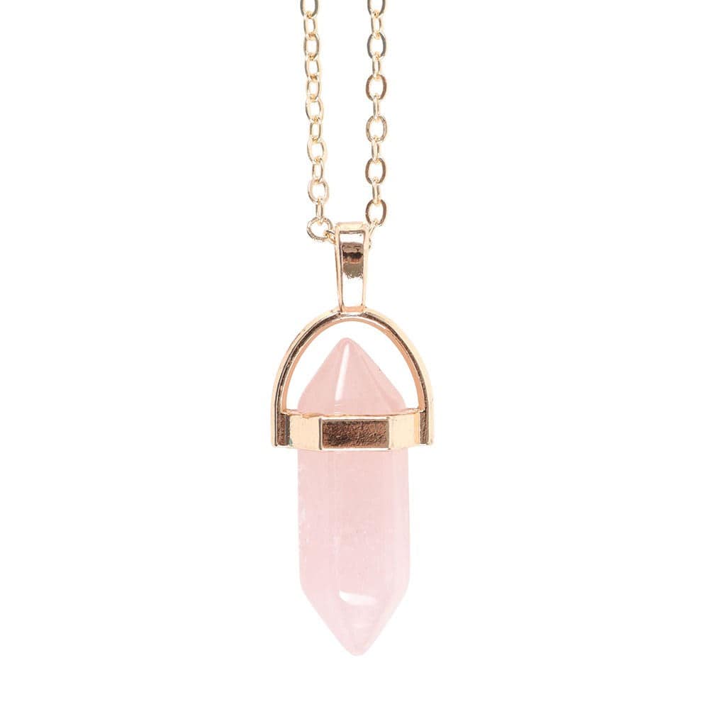 Rose Quartz Crystal Point Pendant Necklace – Ignite Unconditional Love - Crystal Nest