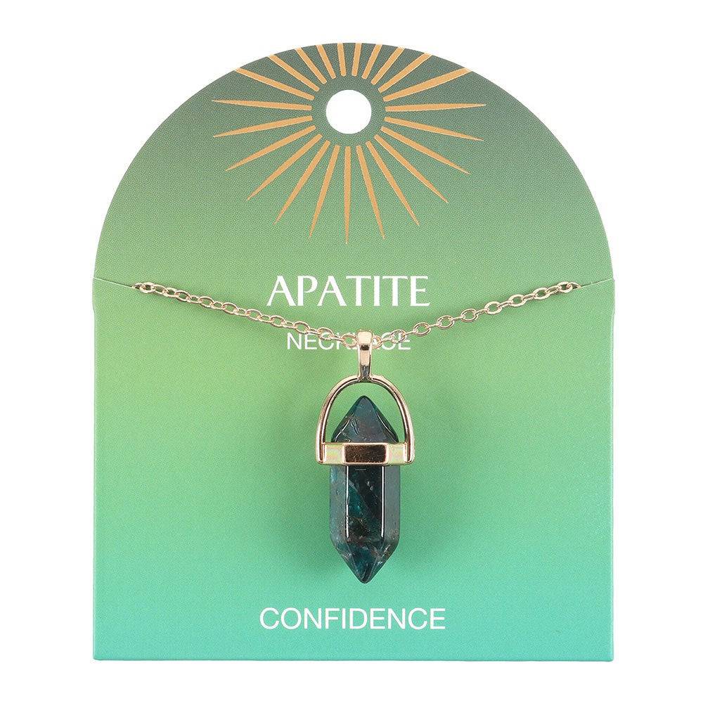 Apatite Crystal Point Pendant Necklace – Empower Your Confidence - Crystal Nest