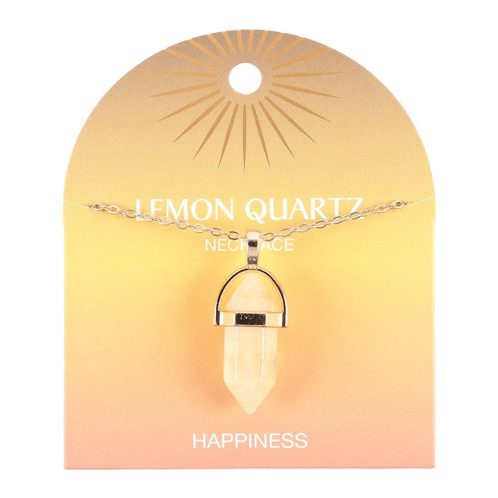 Lemon Quartz Crystal Point Pendant Necklace – Carry Uplifting Energy with You - Crystal Nest