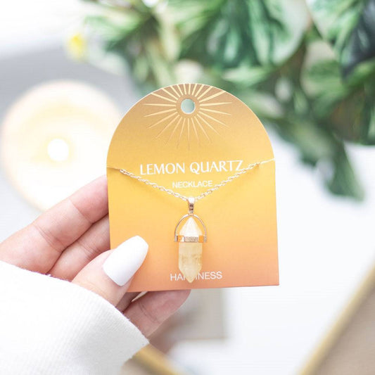 Lemon Quartz Crystal Point Pendant Necklace – Carry Uplifting Energy with You - Crystal Nest