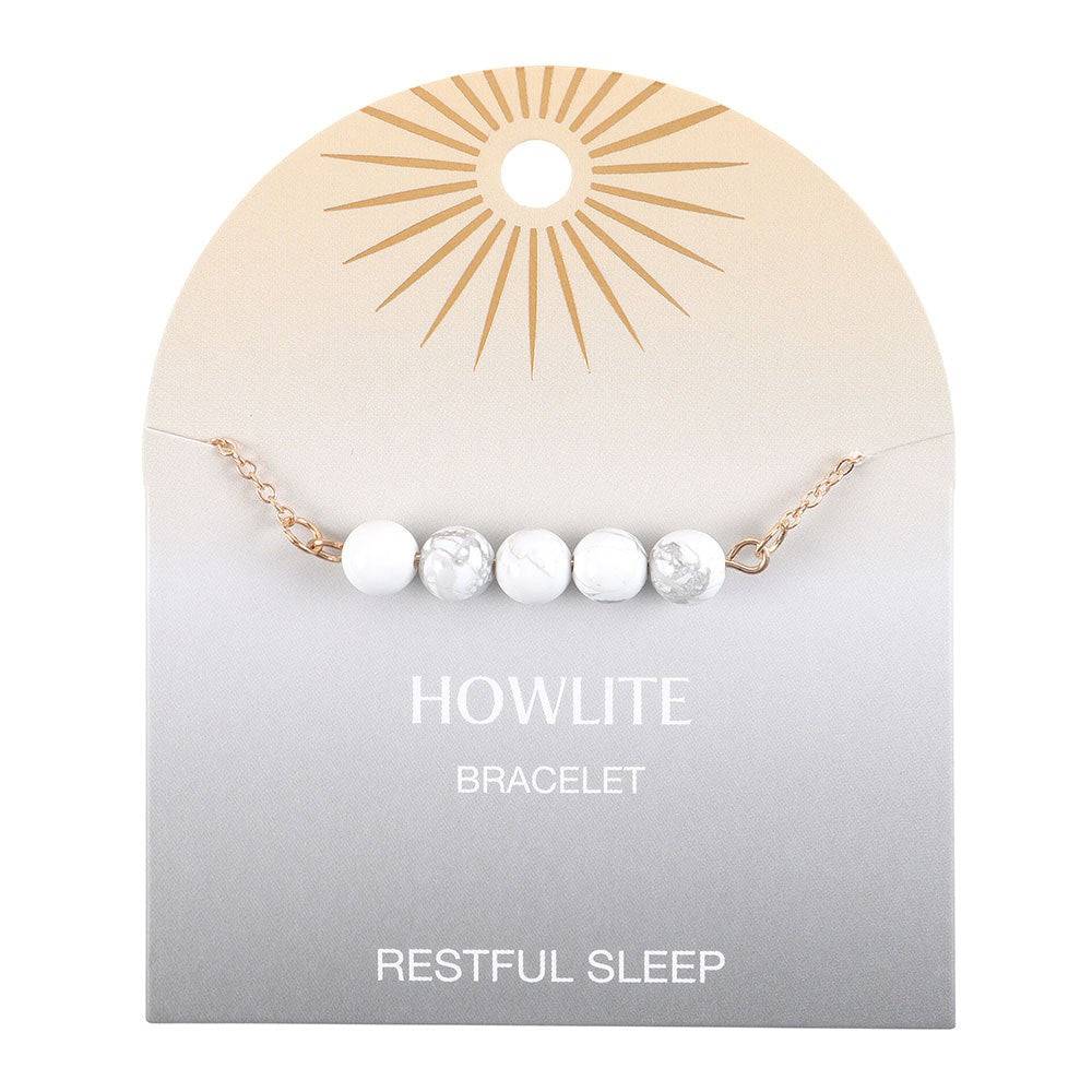 Howlite Crystal Beaded Chain Bracelet - Restful Sleep - Crystal Nest