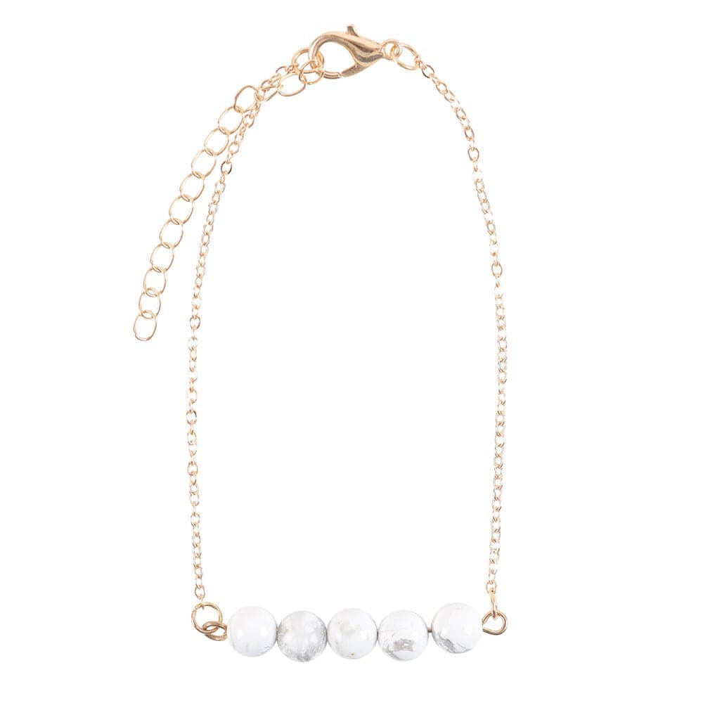 Howlite Crystal Beaded Chain Bracelet - Restful Sleep - Crystal Nest