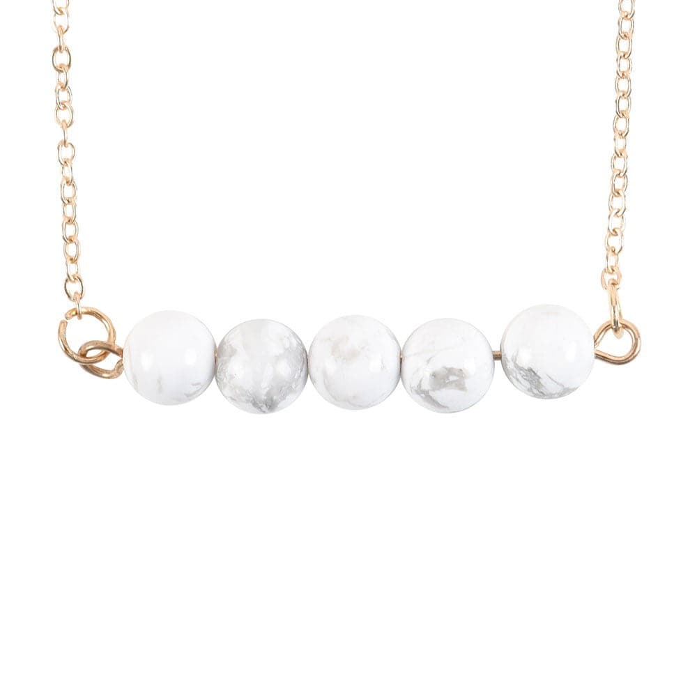 Howlite Crystal Beaded Chain Bracelet - Restful Sleep - Crystal Nest