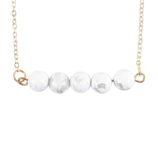 Howlite Crystal Beaded Chain Bracelet - Restful Sleep - Crystal Nest