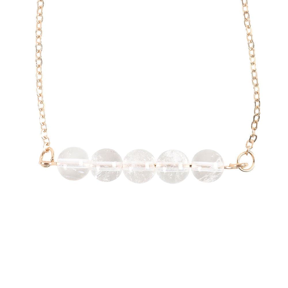 Clear Quartz Crystal Beaded Chain Bracelet - Energising - Crystal Nest
