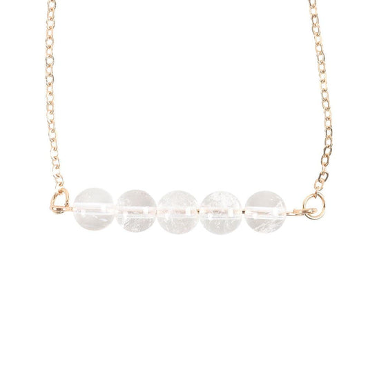 Clear Quartz Crystal Beaded Chain Bracelet - Energising - Crystal Nest