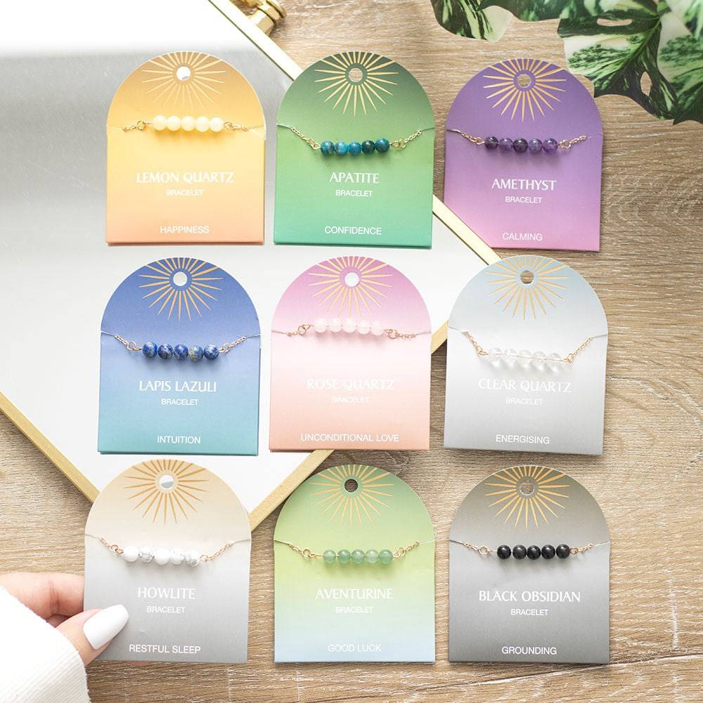 Rose Quartz Crystal Beaded Chain Bracelet – Unconditional Love - Crystal Nest