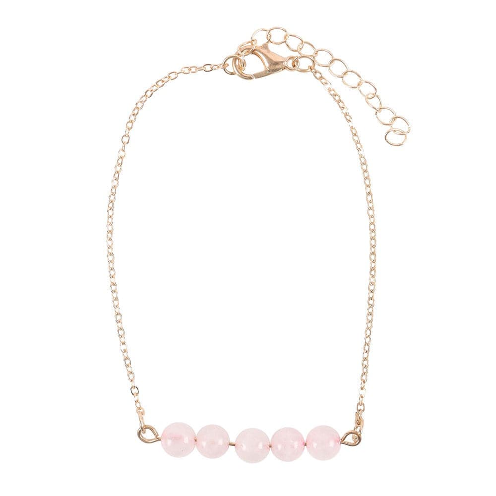 Rose Quartz Crystal Beaded Chain Bracelet – Unconditional Love - Crystal Nest