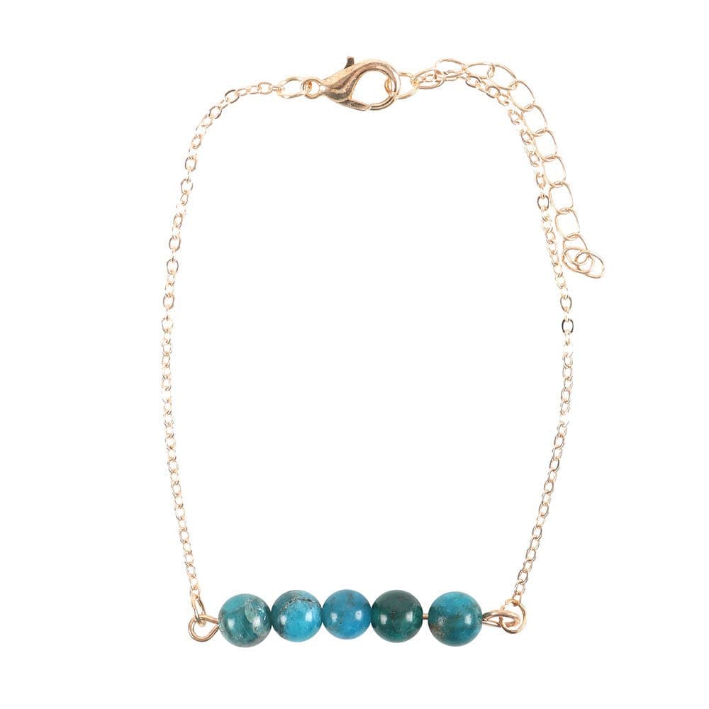 Apatite Crystal Beaded Chain Bracelet - Confidence - Crystal Nest